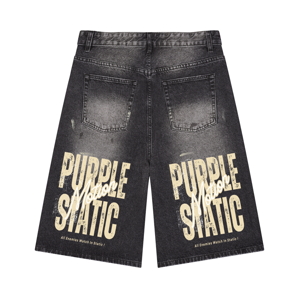 Men’s Vintage Wash Wide Leg Denim Shorts