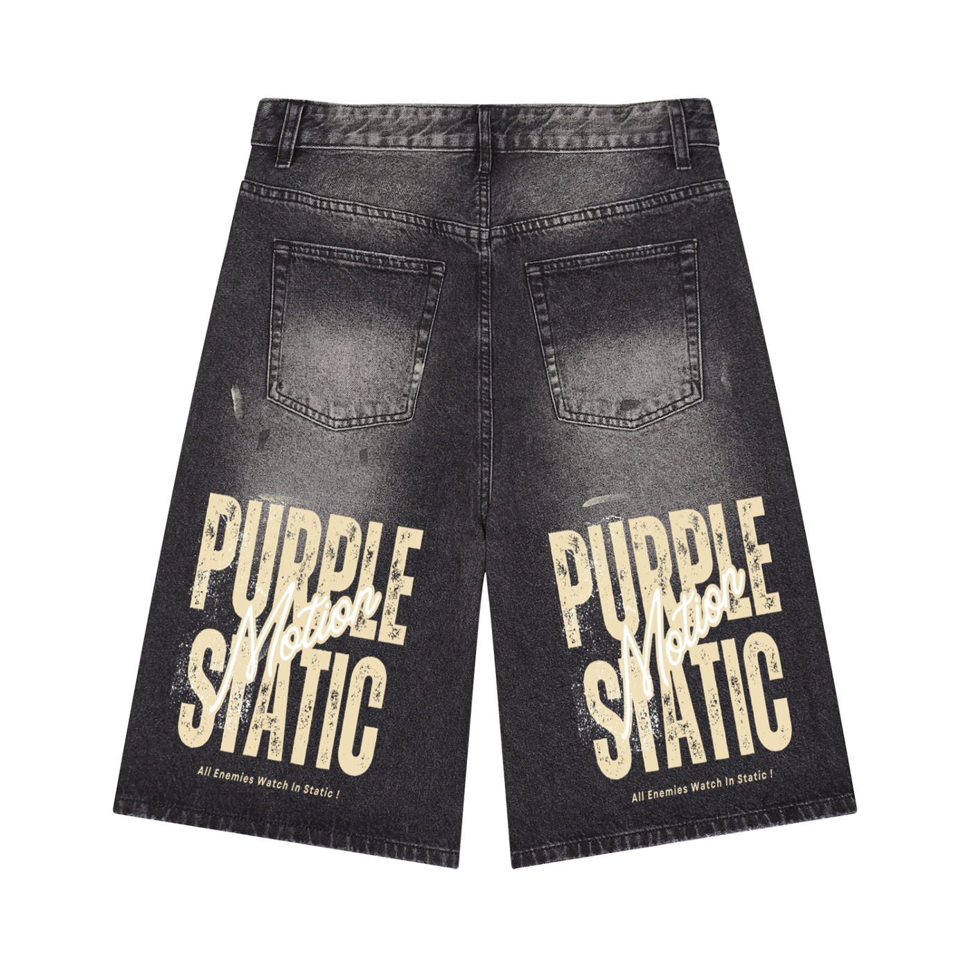 Men’s Vintage Wash Wide Leg Denim Shorts