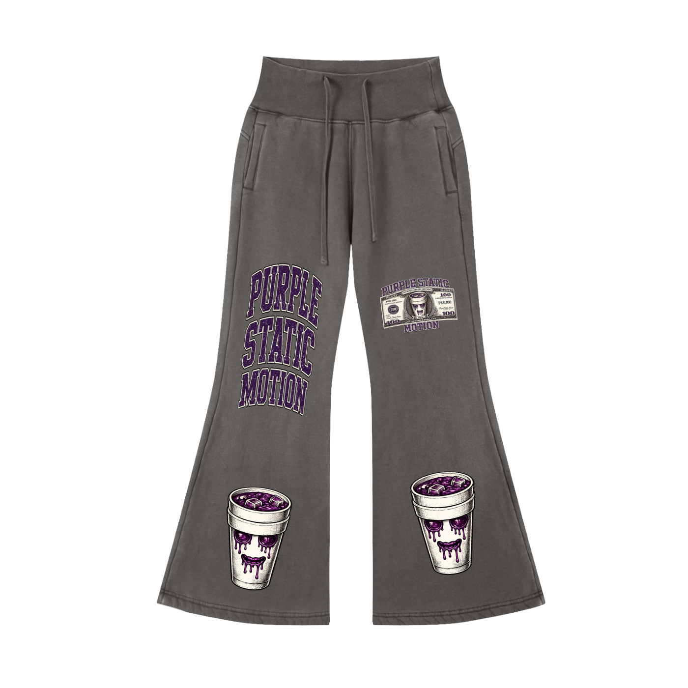 Vintage Washed Flared Fleece Pants