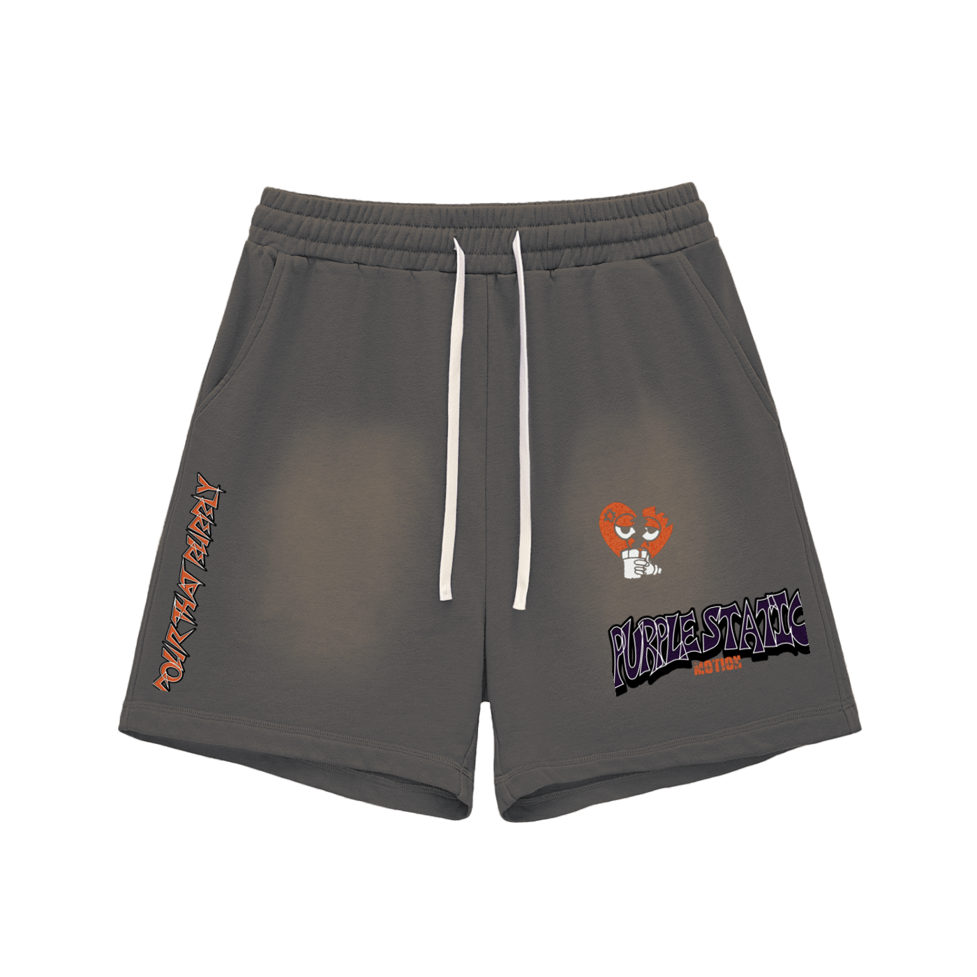 Sun Fade Raw Edge Cotton Shorts
