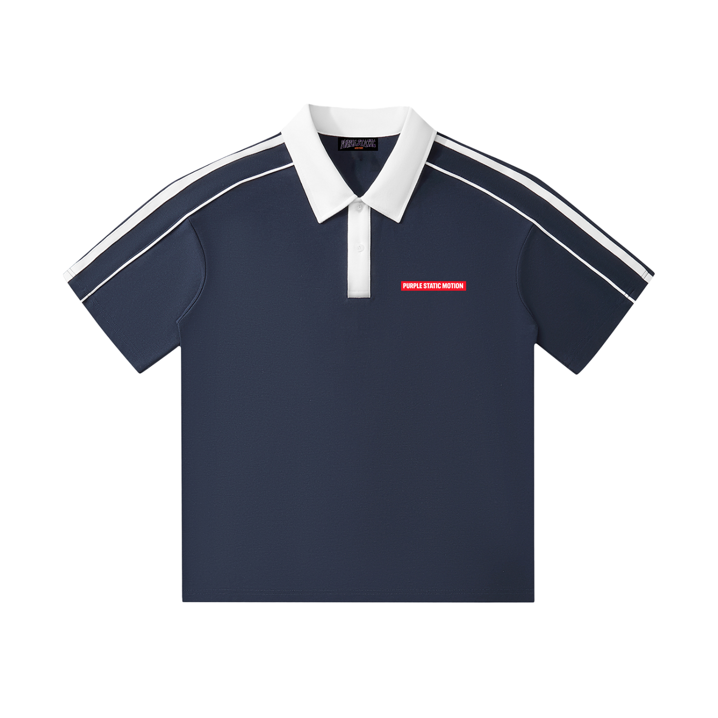 Contrast Collar Short-Sleeve Polo Shirt