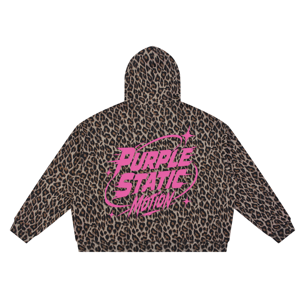 Unisex Leopard Full Zip Hoodie