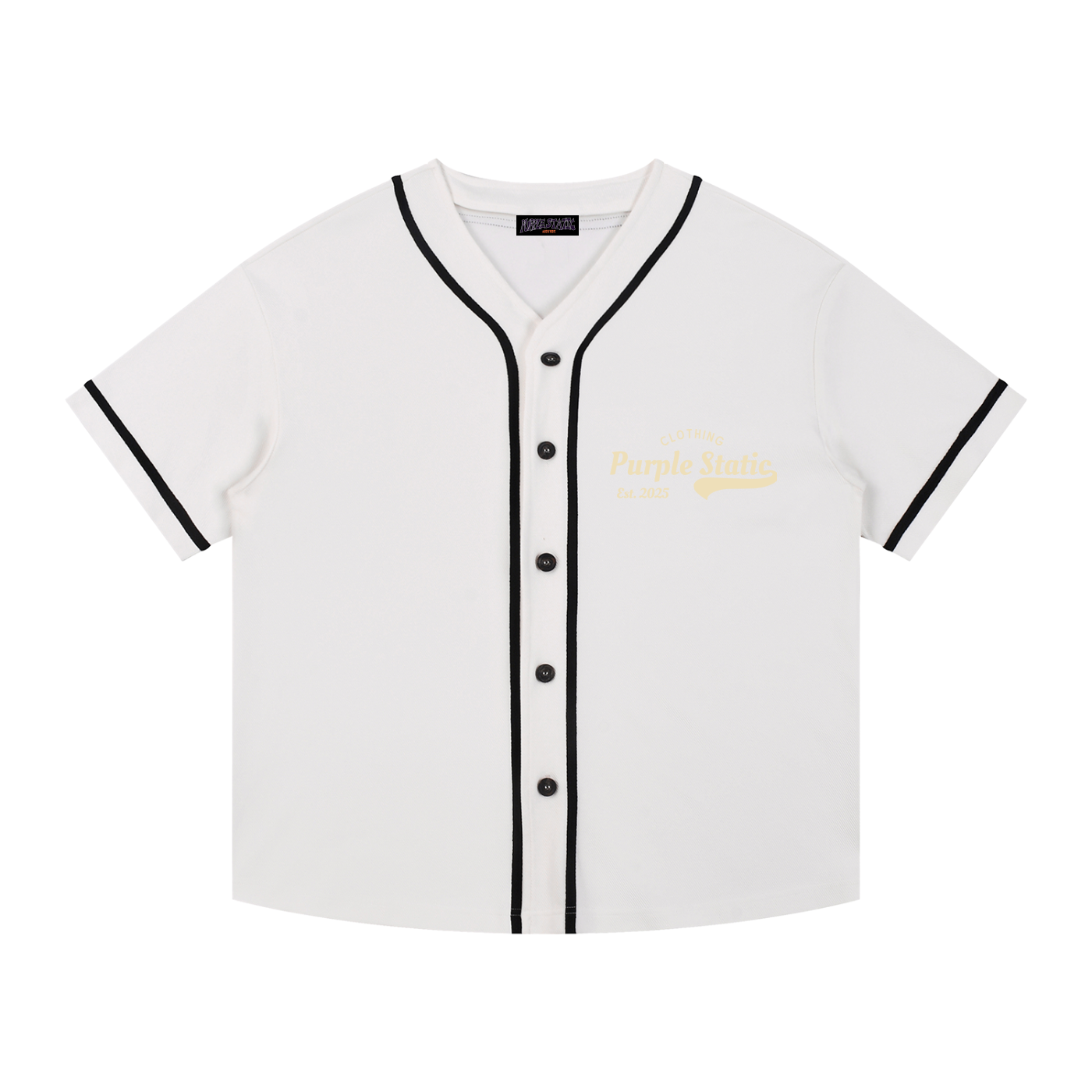 Contrast Piped Button-Up Jersey