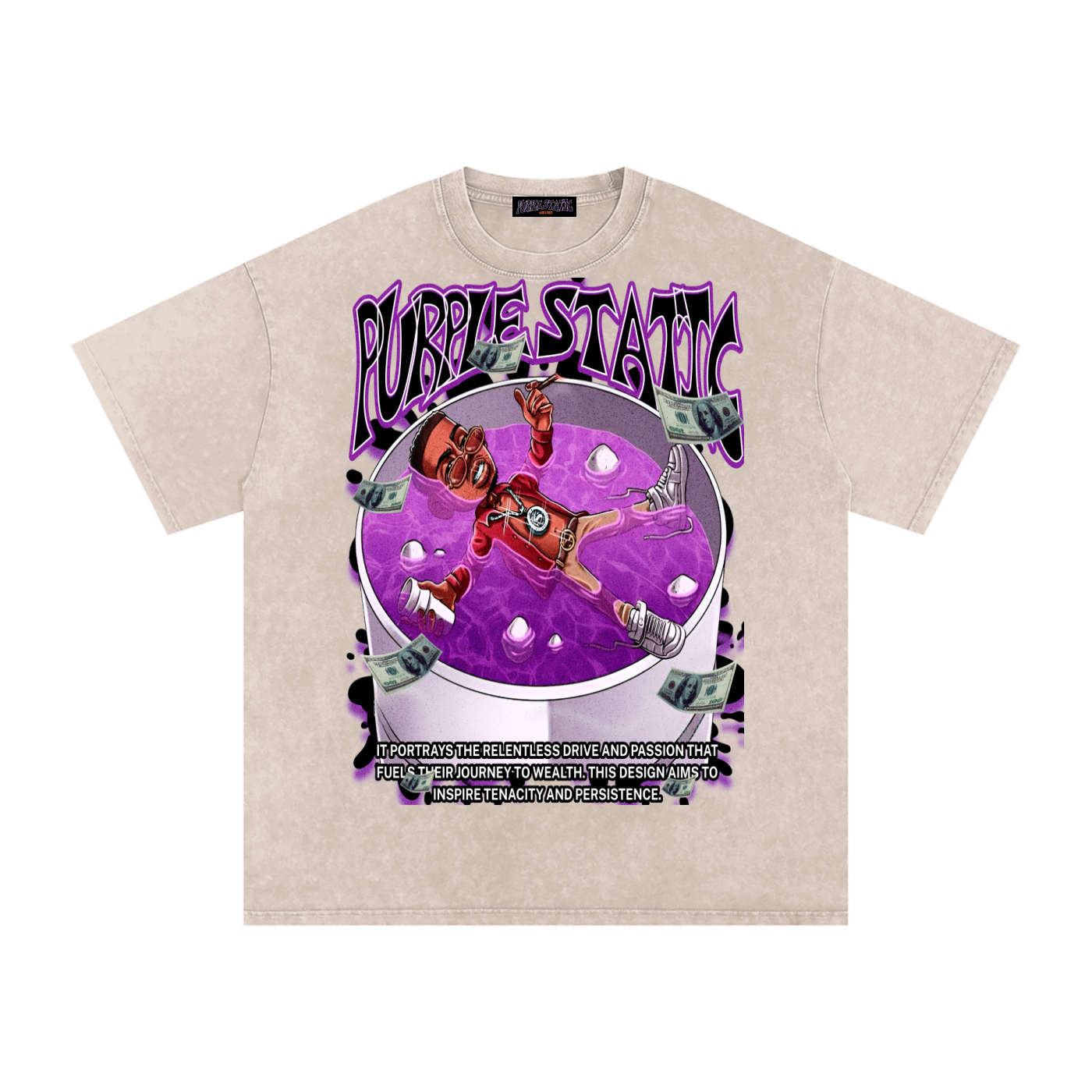 Snow Washed Oversized Cotton T-Shirt