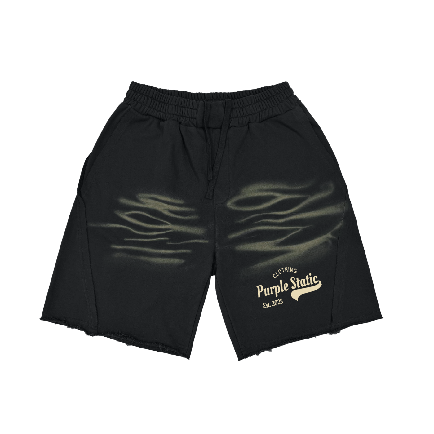 Vintage Washed Tiger Stripes Short Pants