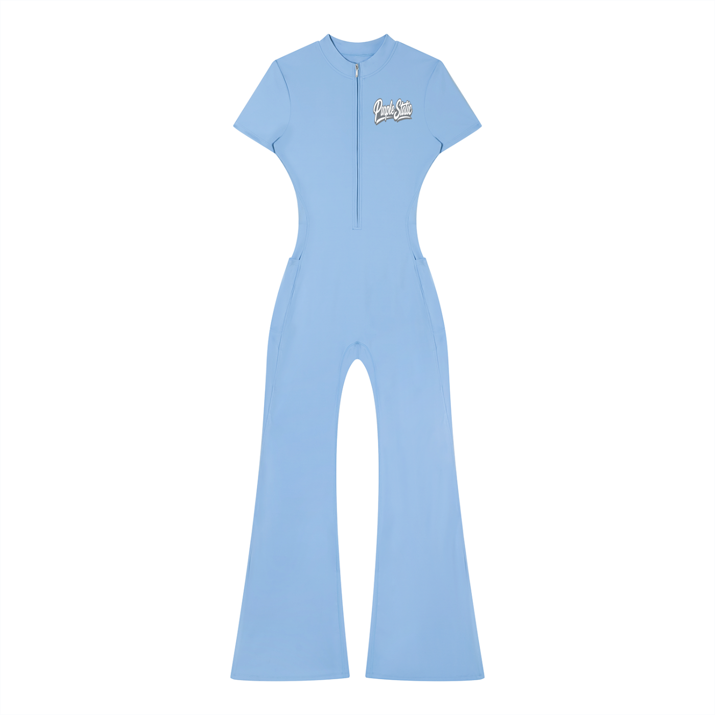 Women’s Tight Flared Leg Quarter-Zip Jumpsuit