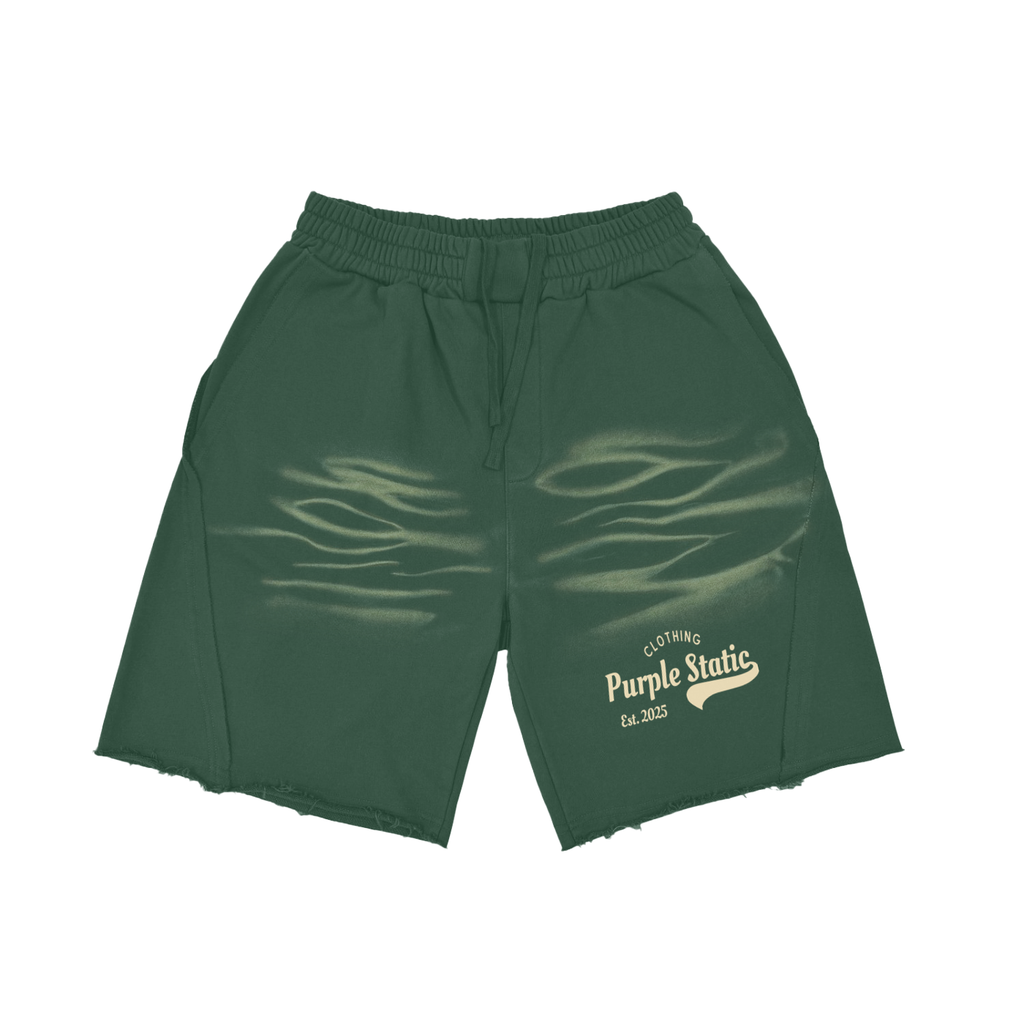 Vintage Washed Tiger Stripes Short Pants