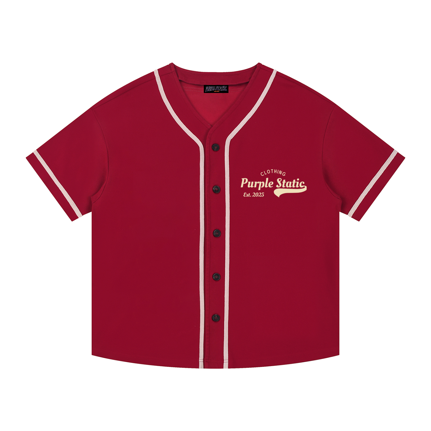 Contrast Piped Button-Up Jersey