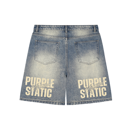 Faded Distressed Baggy Denim Shorts