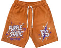 Purple Static Stars Y2K Shorts
