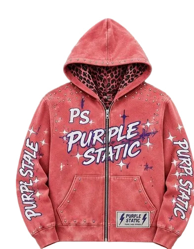 Purple Static Star Hoodie