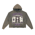 Vintage Washed Frayed-Hem Hoodie
