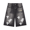 Men’s Vintage Wash Wide Leg Denim Shorts