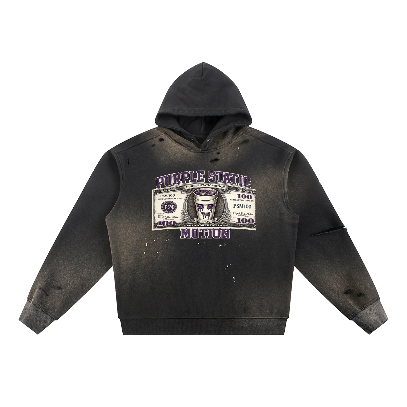 Sun Fade Frayed Fleece Hoodie