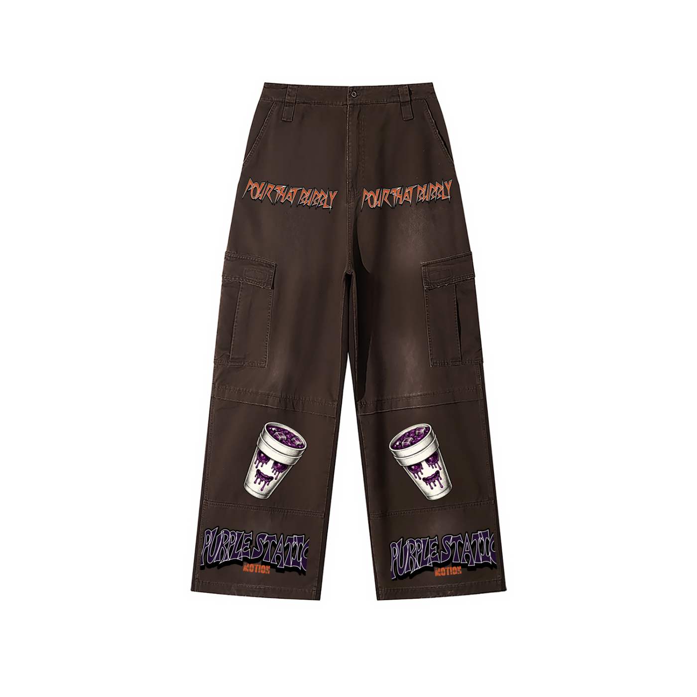 Unisex Sunfade Washed Fleece Cargo Pants