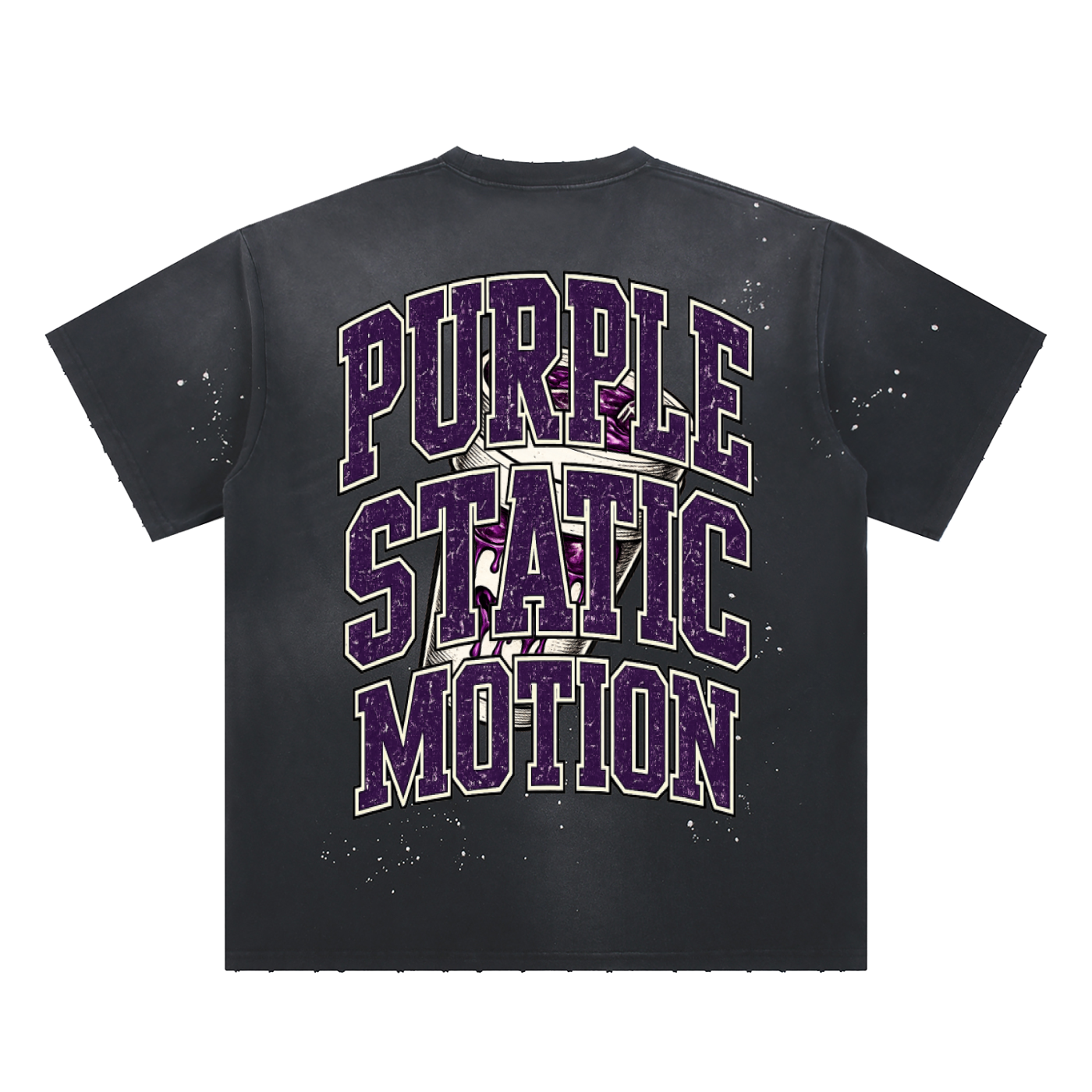 Hand-Frayed Sunfade Paint Splatter T-Shirt