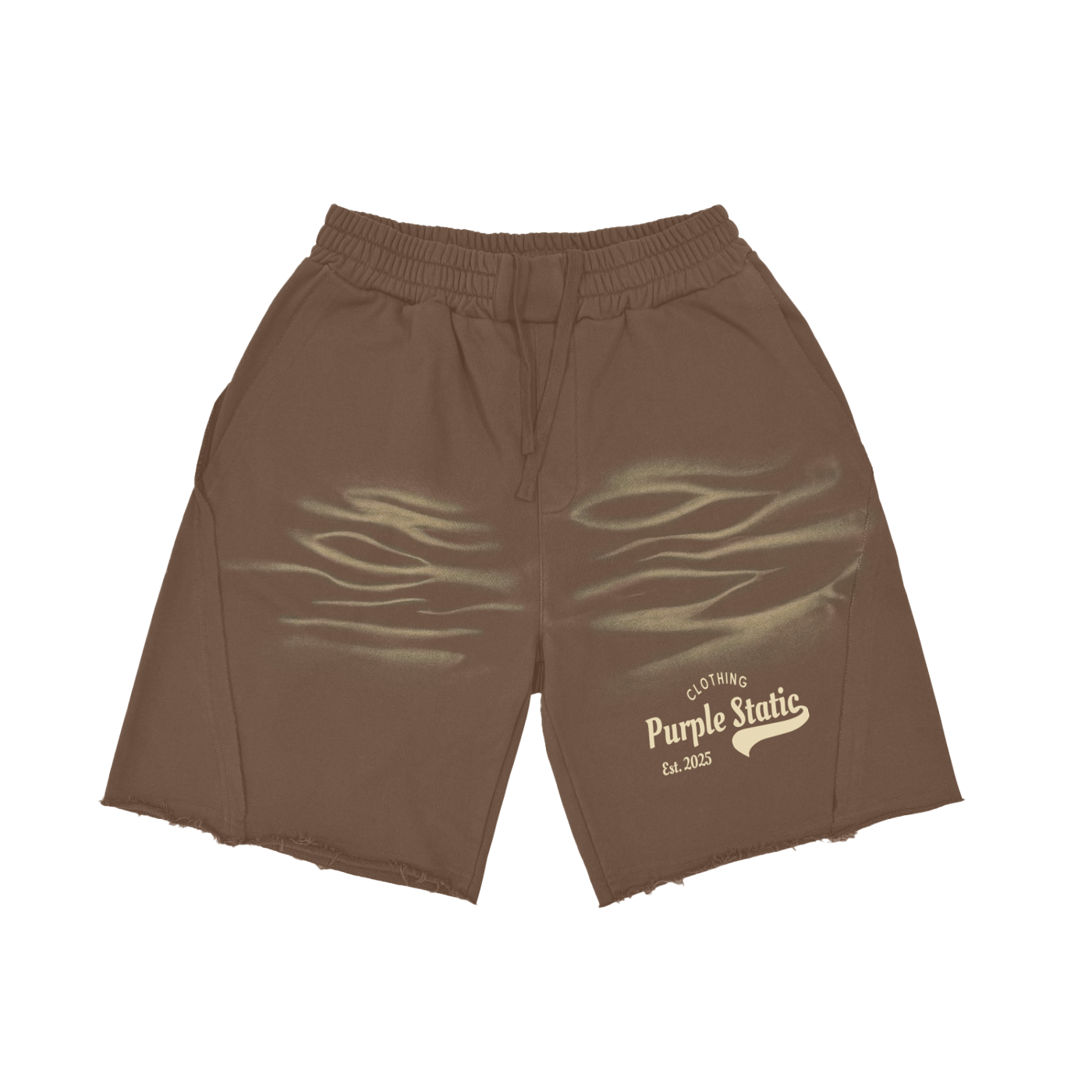Vintage Washed Tiger Stripes Short Pants