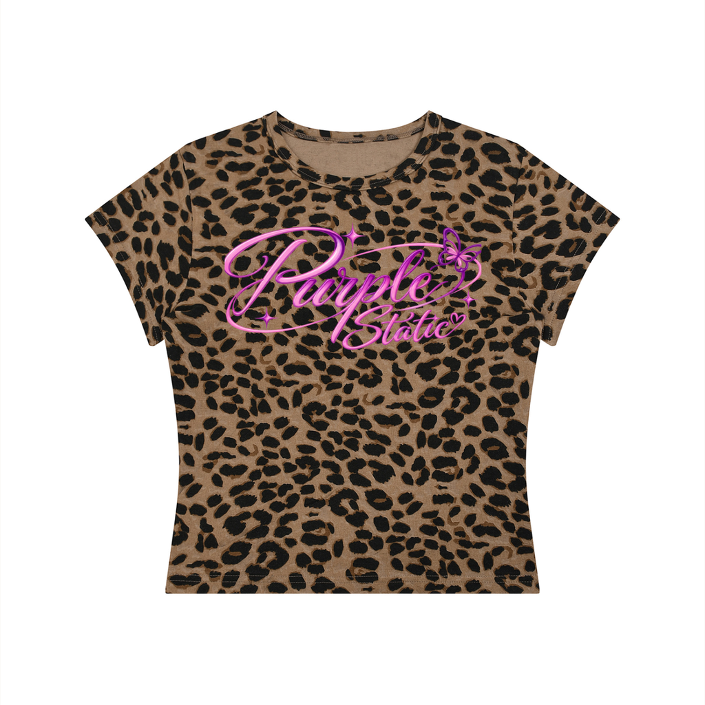 Women’s Leopard Print Crop T-Shirt