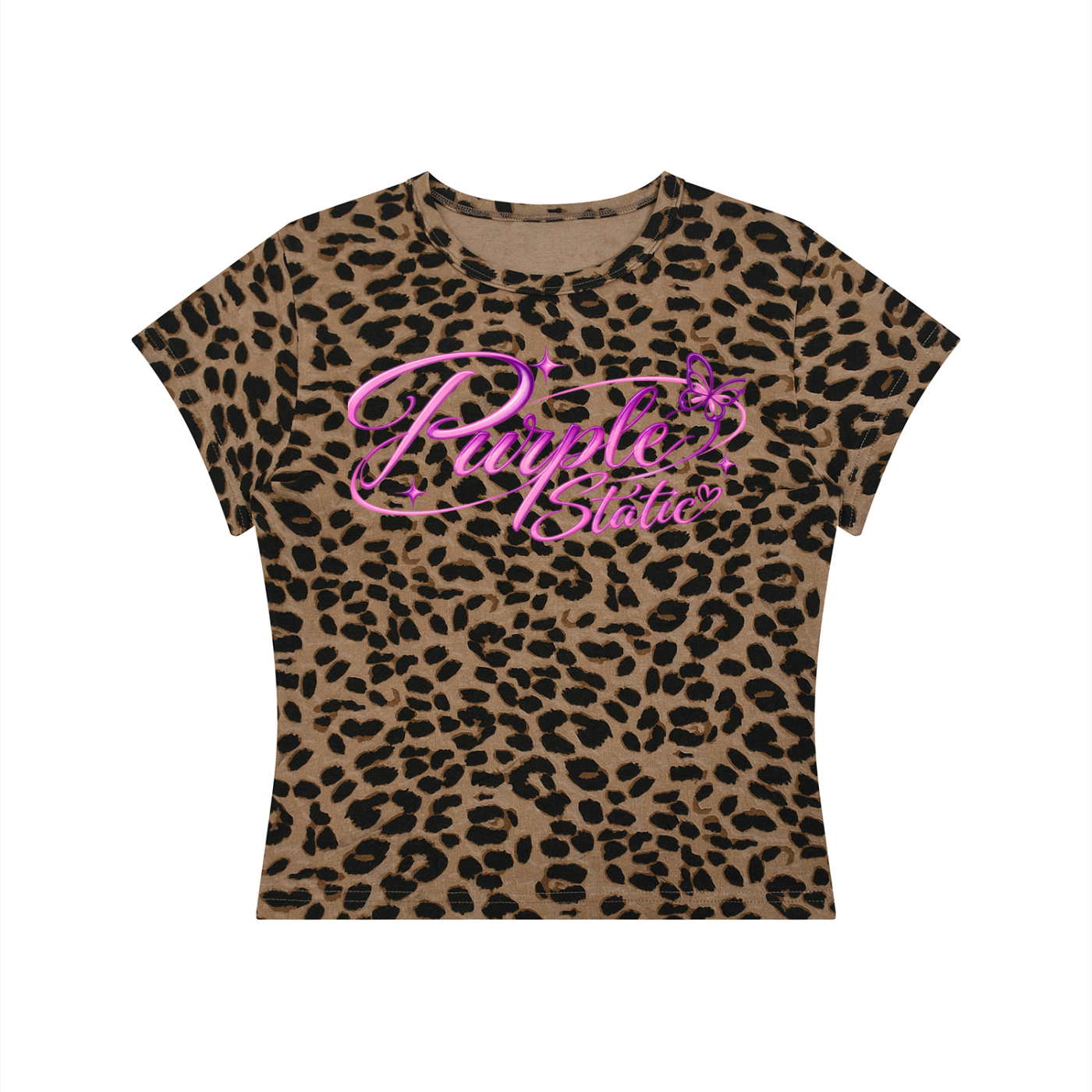 Women’s Leopard Print Crop T-Shirt