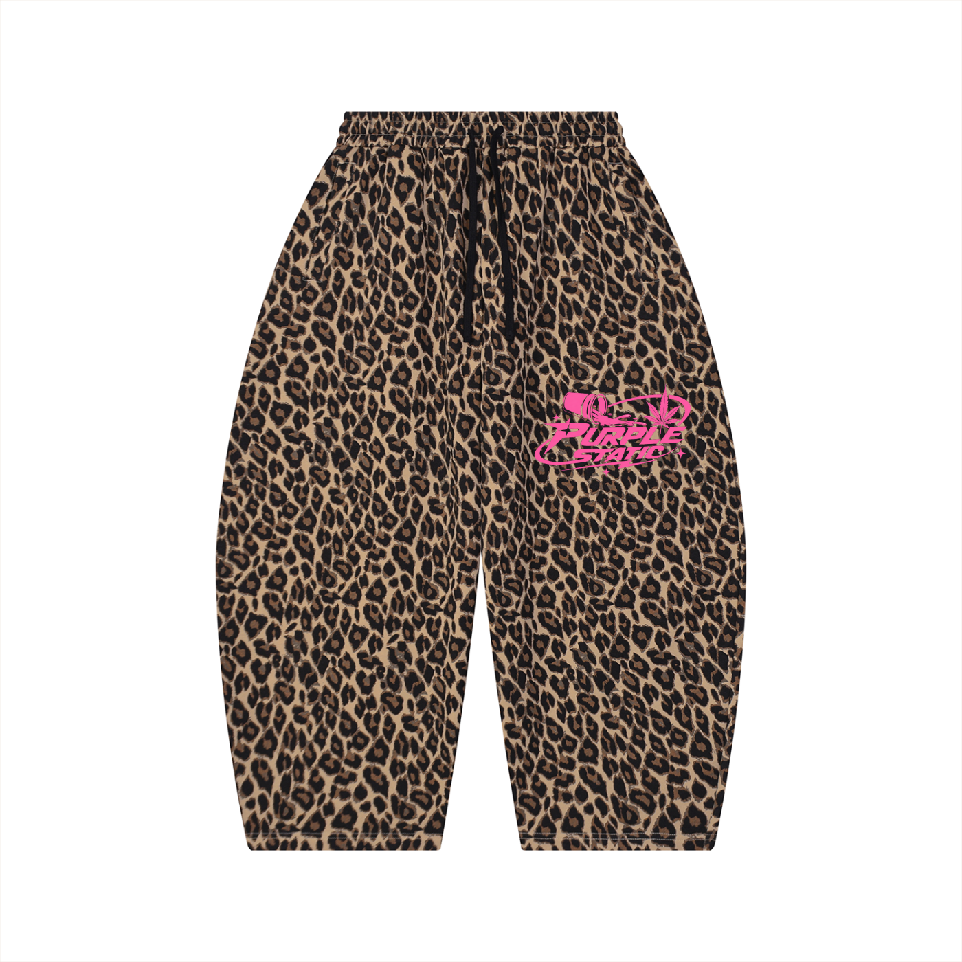 Unisex Leopard Barrel Leg Sweatpants