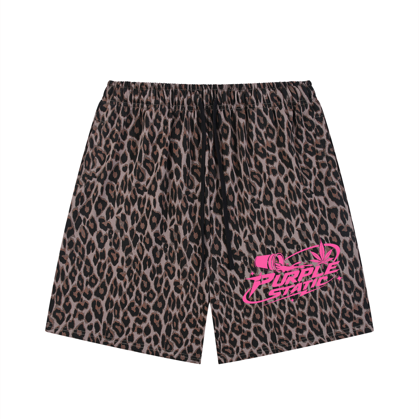 Unisex Heavyweight Leopard Drawstring Shorts
