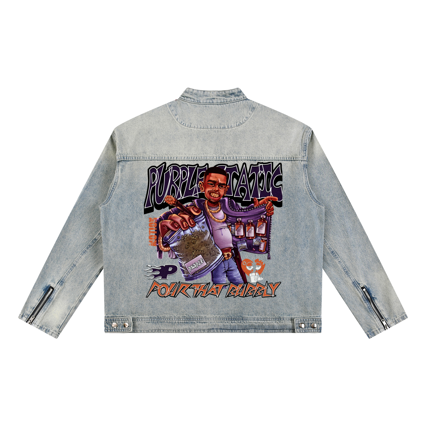 Vintage Wash Zip Denim Jacket