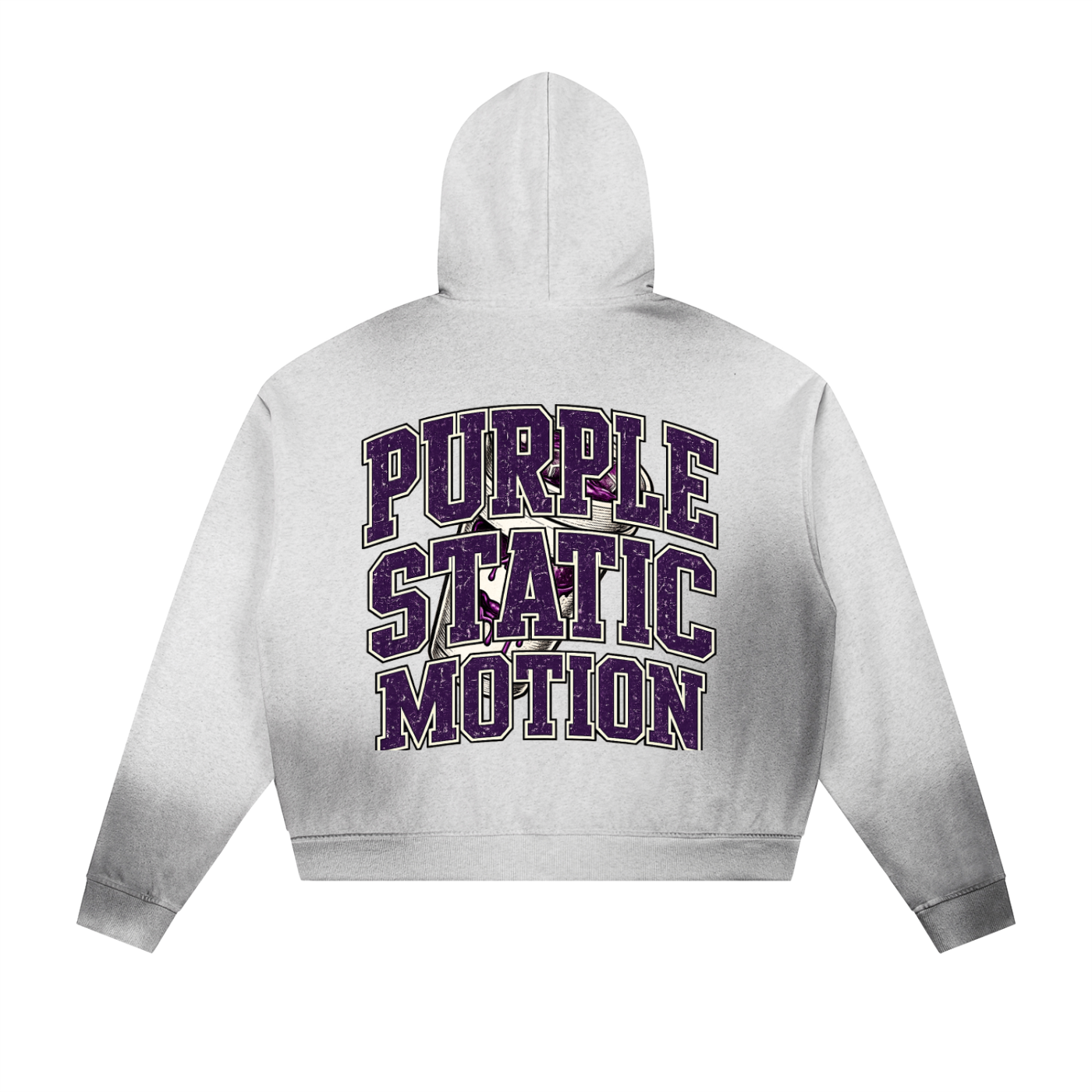 Sun Fade Frayed Raw Edge Fleece Zip Hoodie