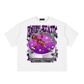 Boxy Half-Sleeve Raw-Edge T-Shirt
