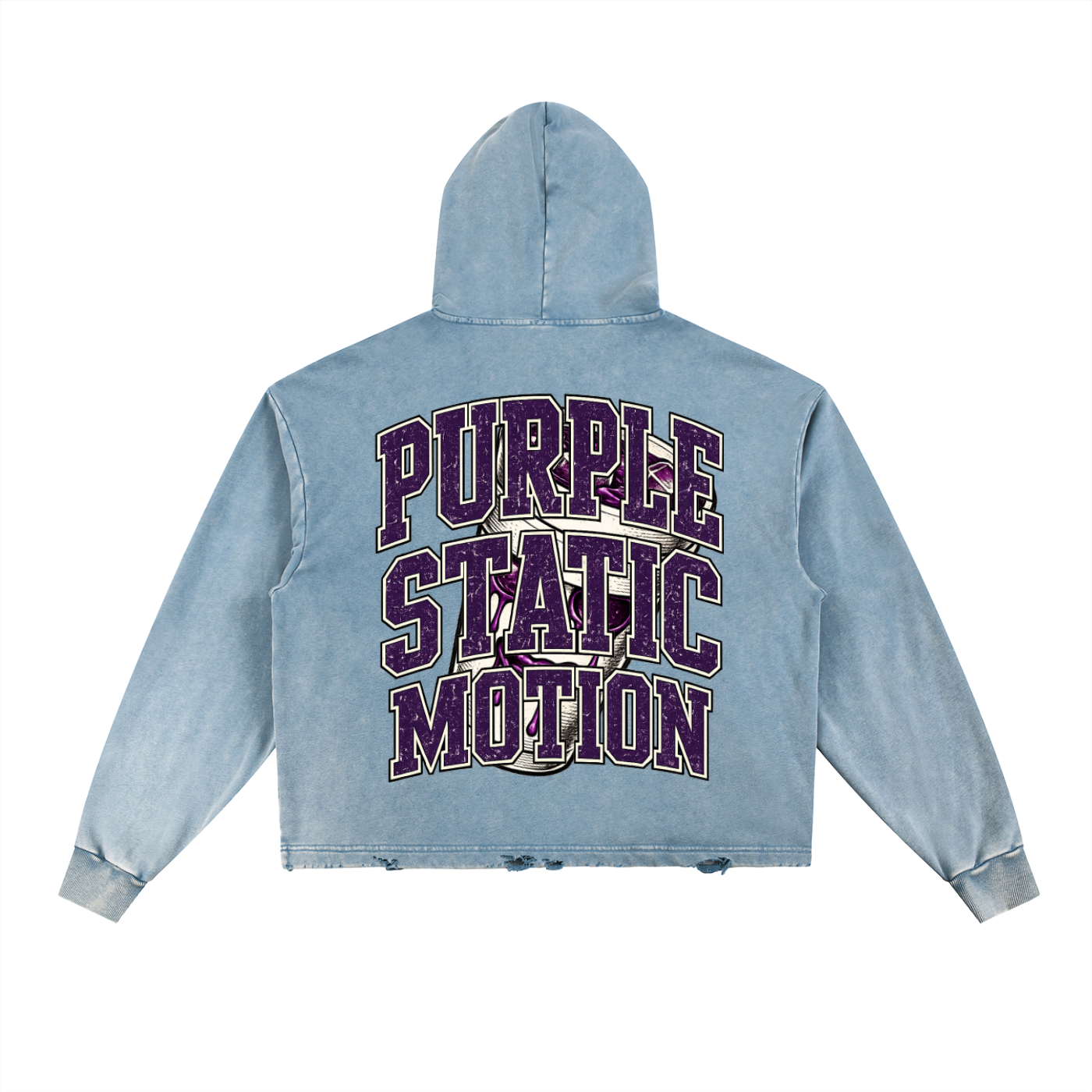 Vintage Washed Frayed-Hem Hoodie