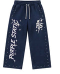 Purple Static Star Wide Legs