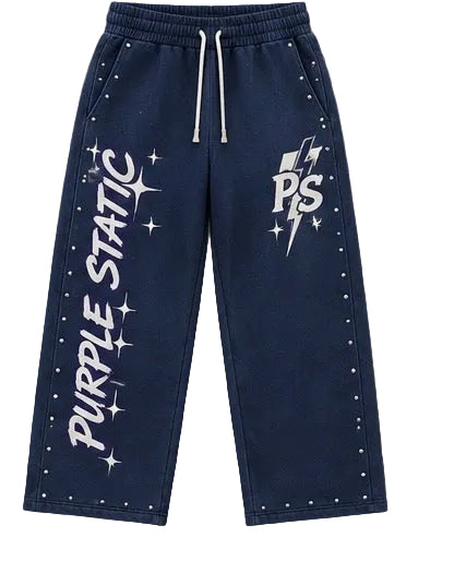 Purple Static Star Wide Legs
