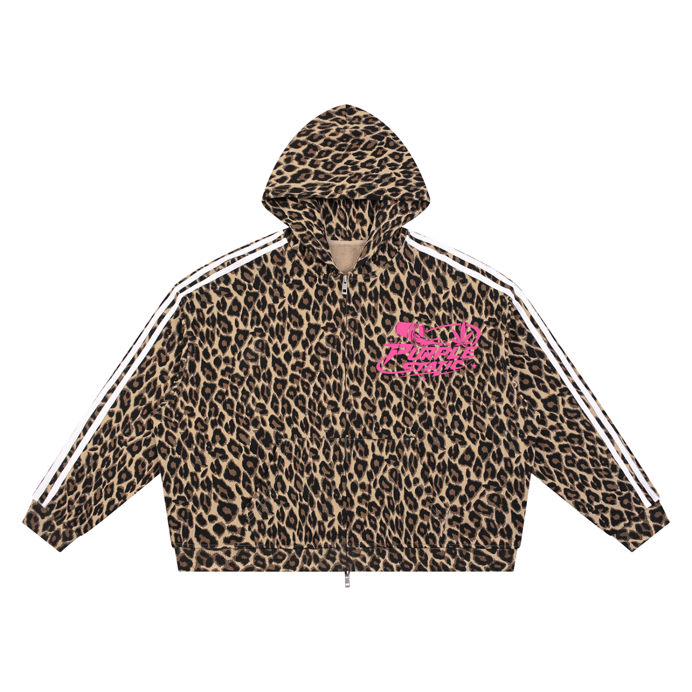 Unisex Leopard Full Zip Hoodie
