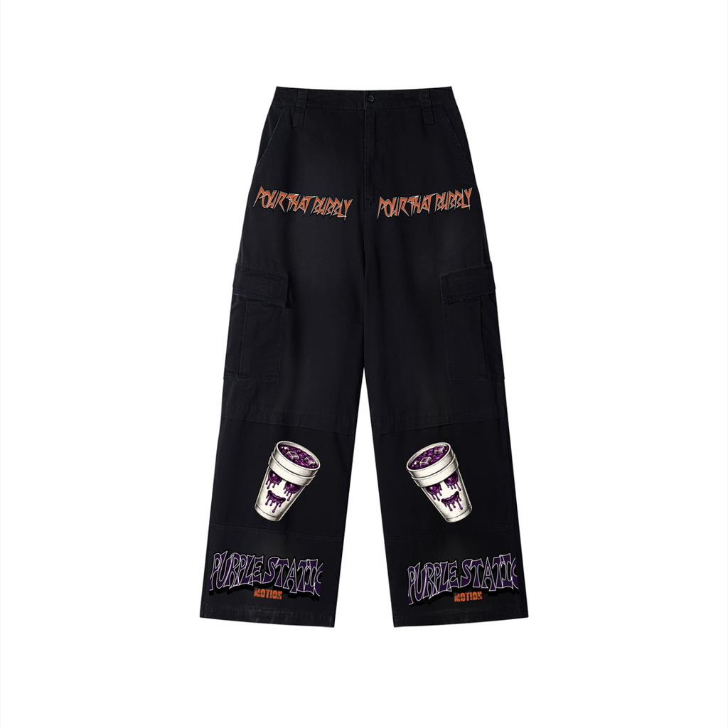 Unisex Sunfade Washed Fleece Cargo Pants