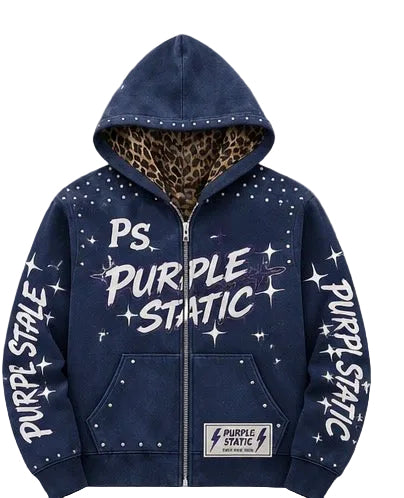 Purple Static Star Hoodie
