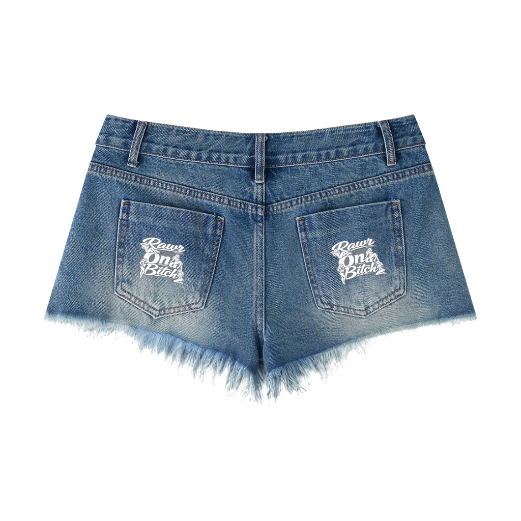 Women's Vintage Wash Raw Hem Denim Shorts