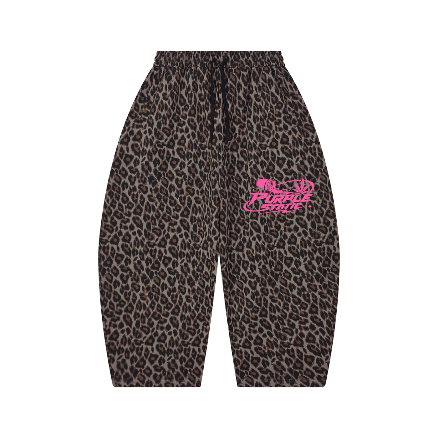 Unisex Leopard Barrel Leg Sweatpants