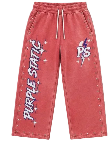 Purple Static Star Wide Legs