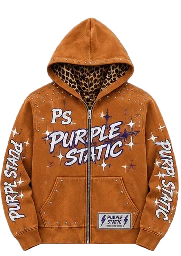 Purple Static Star Hoodie