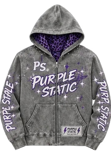 Purple Static Star Hoodie