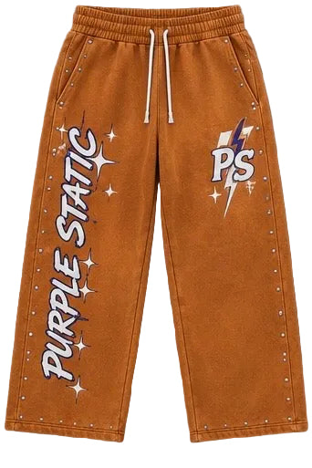 Purple Static Star Wide Legs