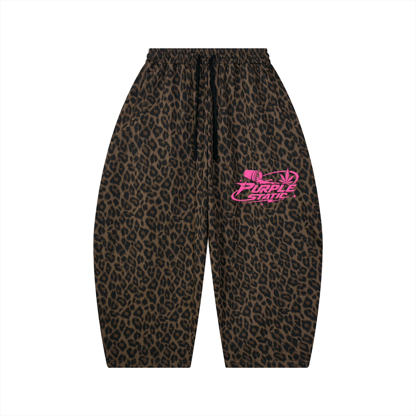 Unisex Leopard Barrel Leg Sweatpants