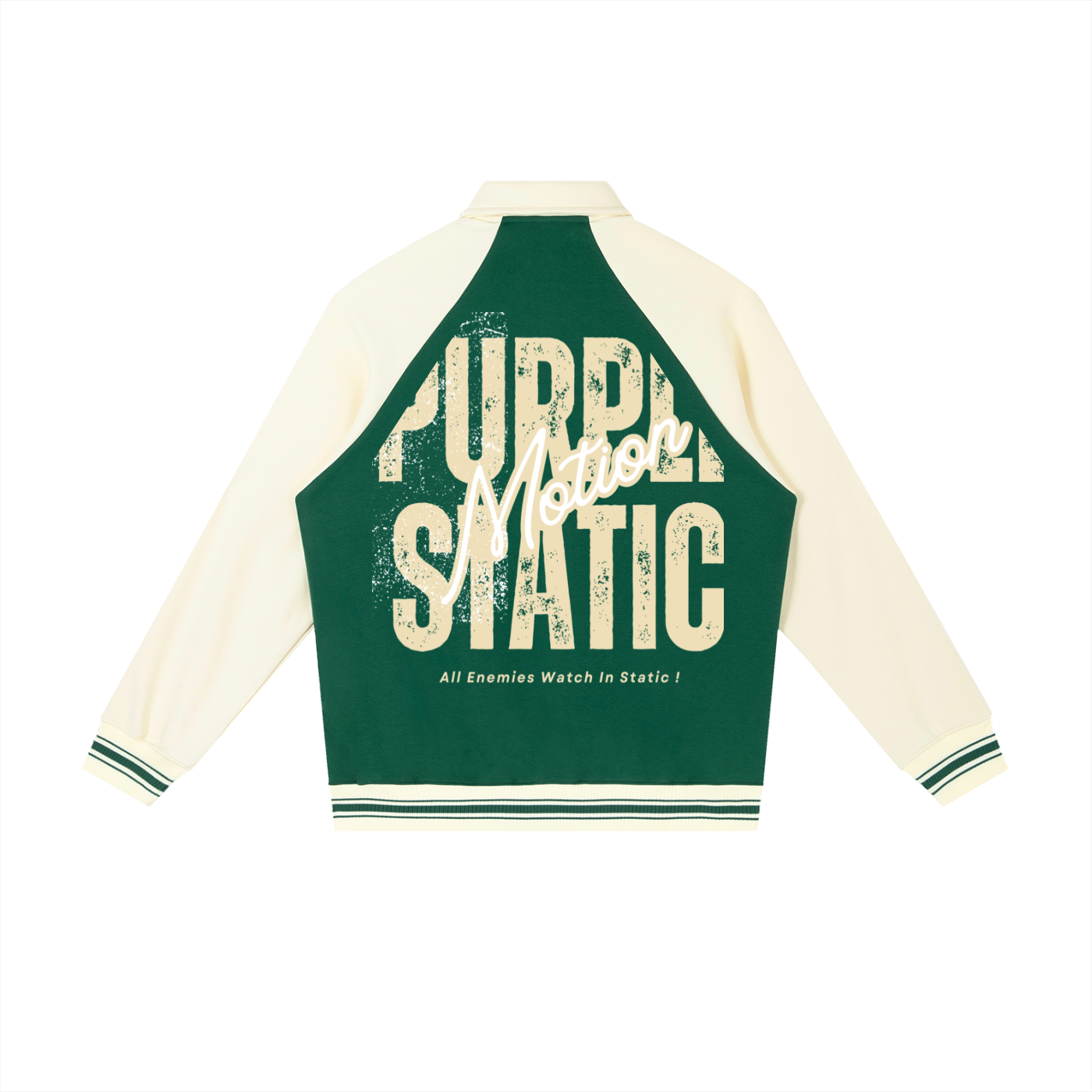 Contrast Raglan Sleeve Baseball Jacket
