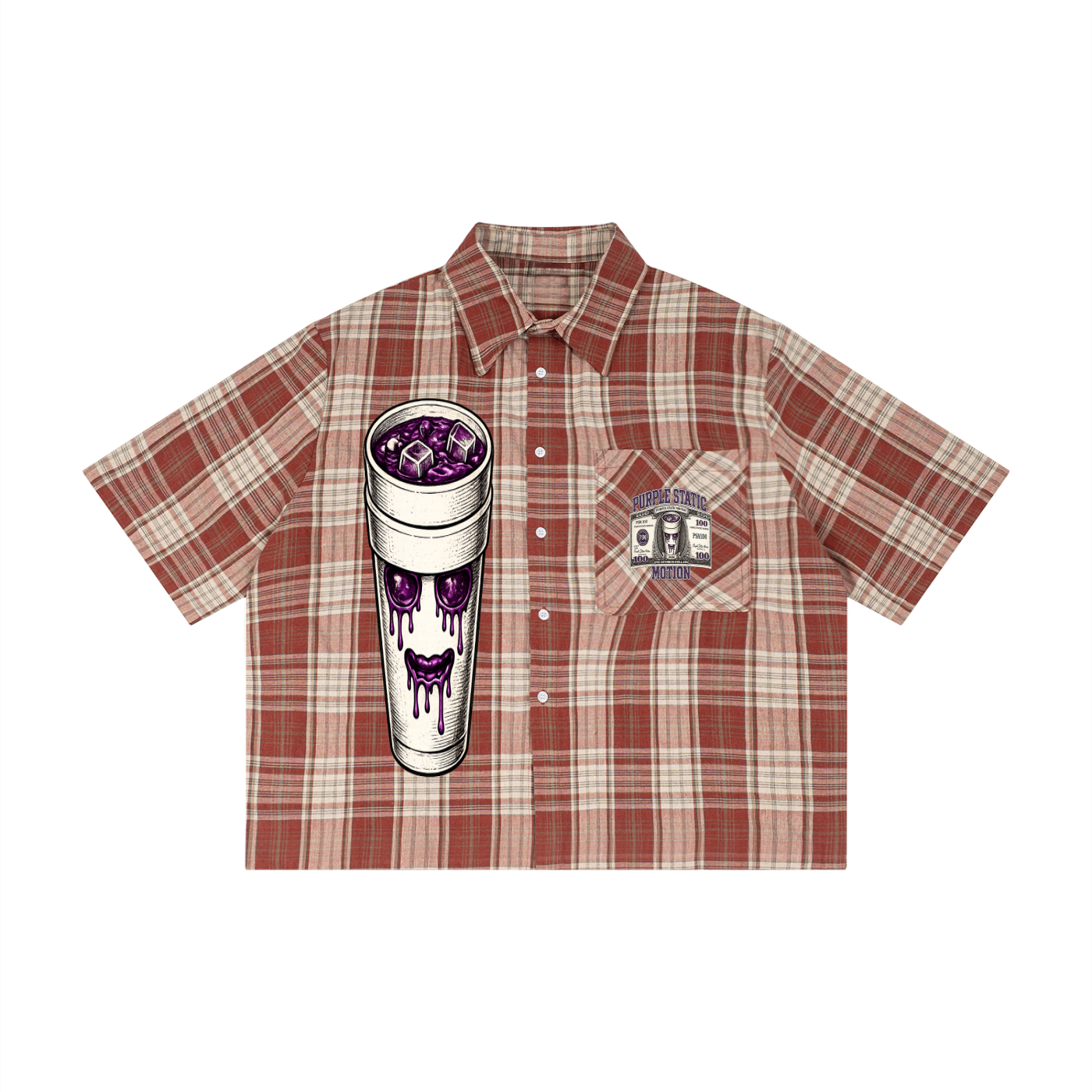 Unisex Plaid Boxy Short Sleeve Shirt