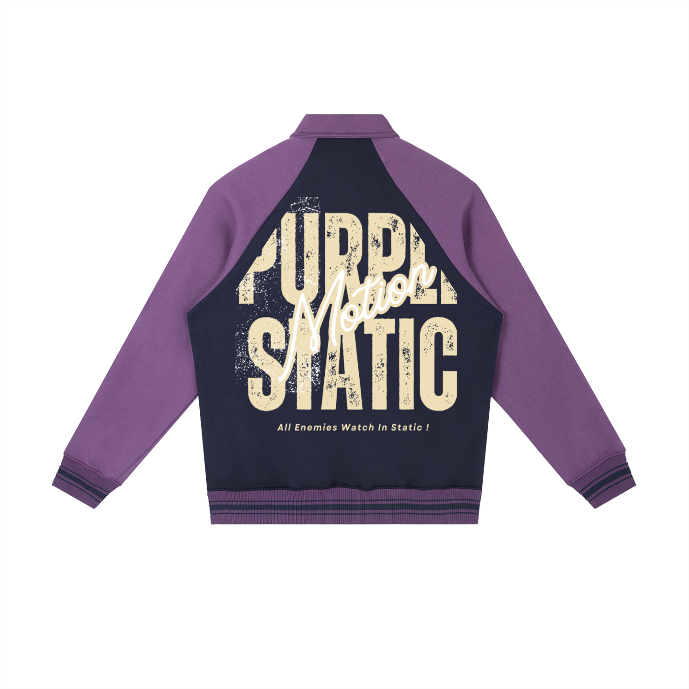 Contrast Raglan Sleeve Baseball Jacket