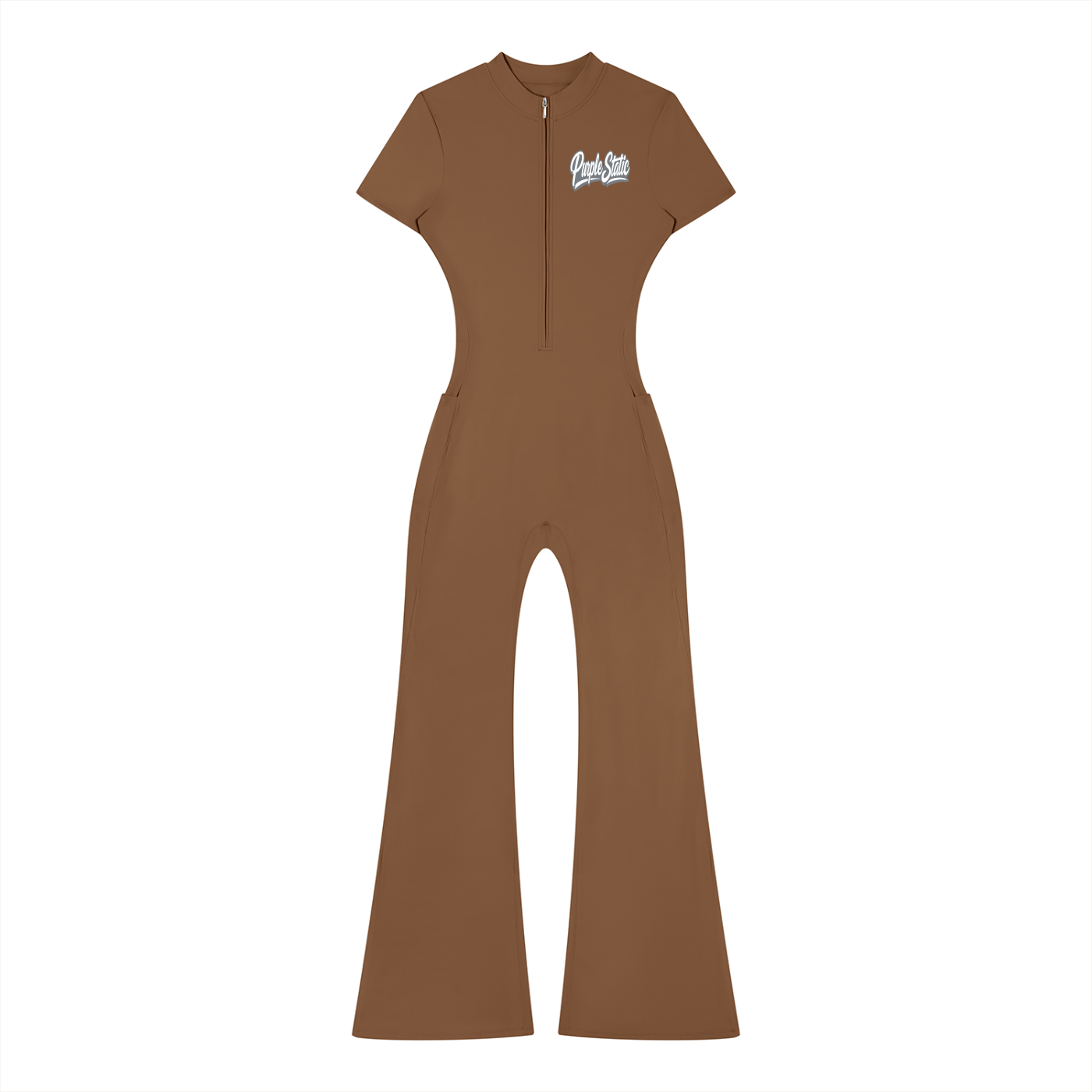Women’s Tight Flared Leg Quarter-Zip Jumpsuit