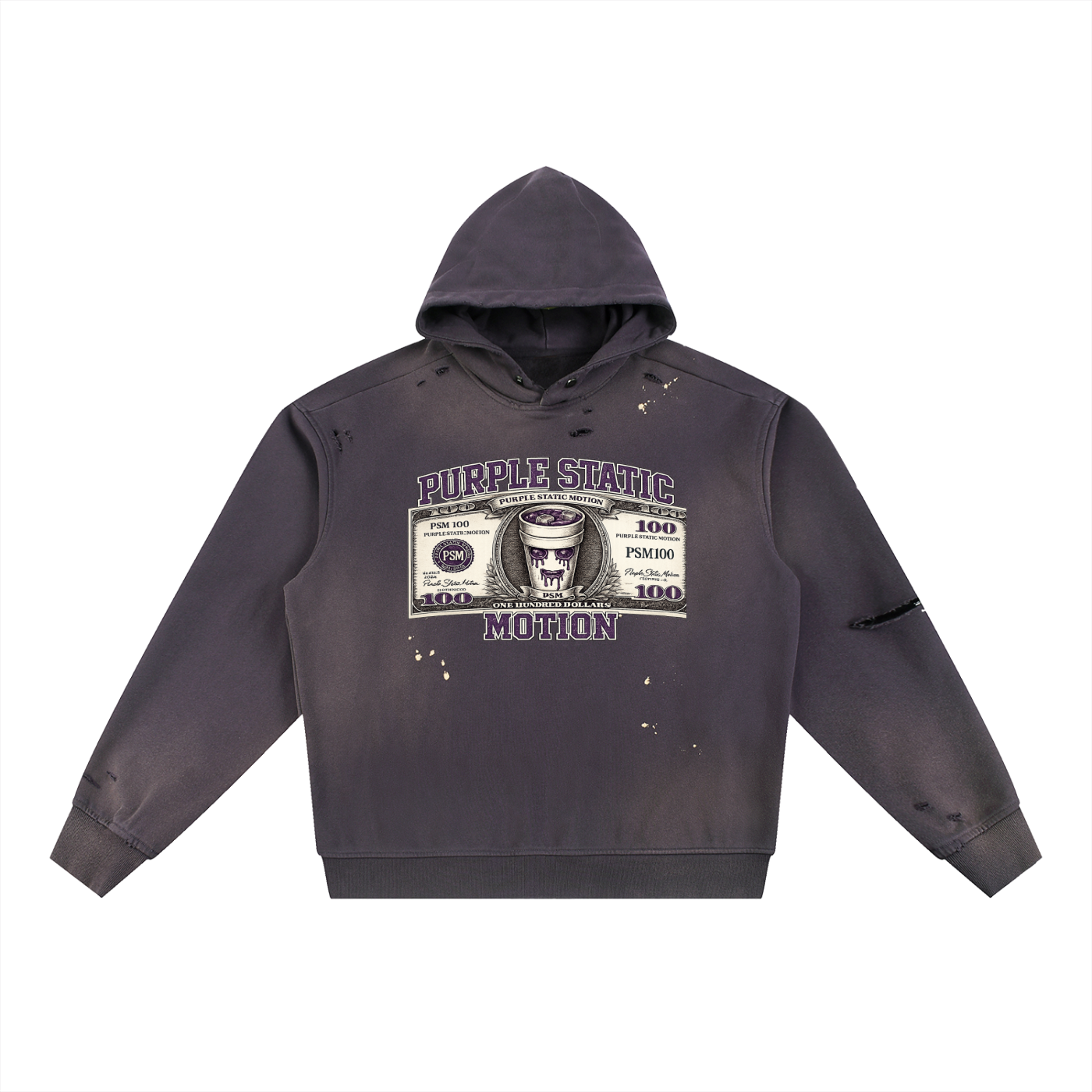 Sun Fade Frayed Fleece Hoodie