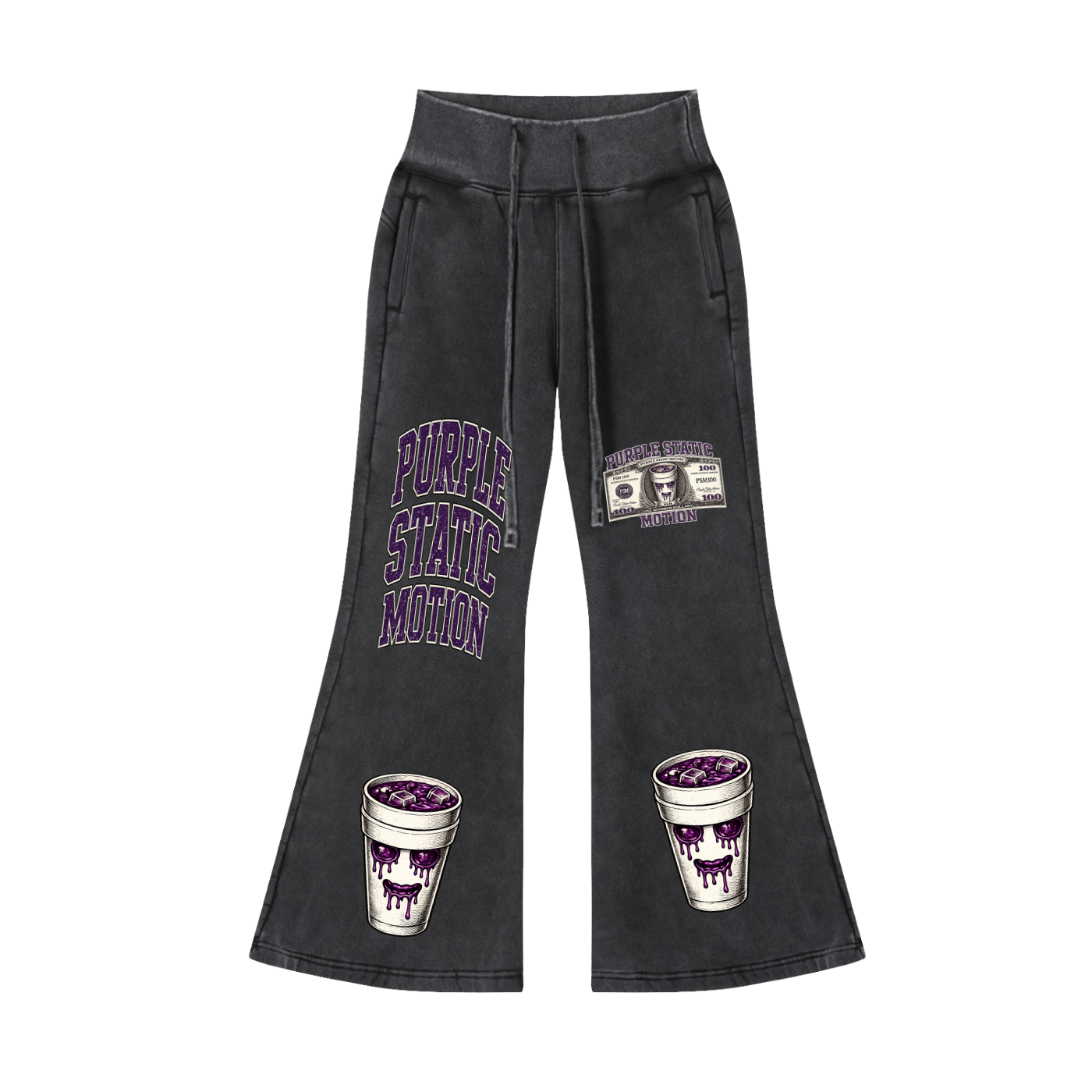 Vintage Washed Flared Fleece Pants