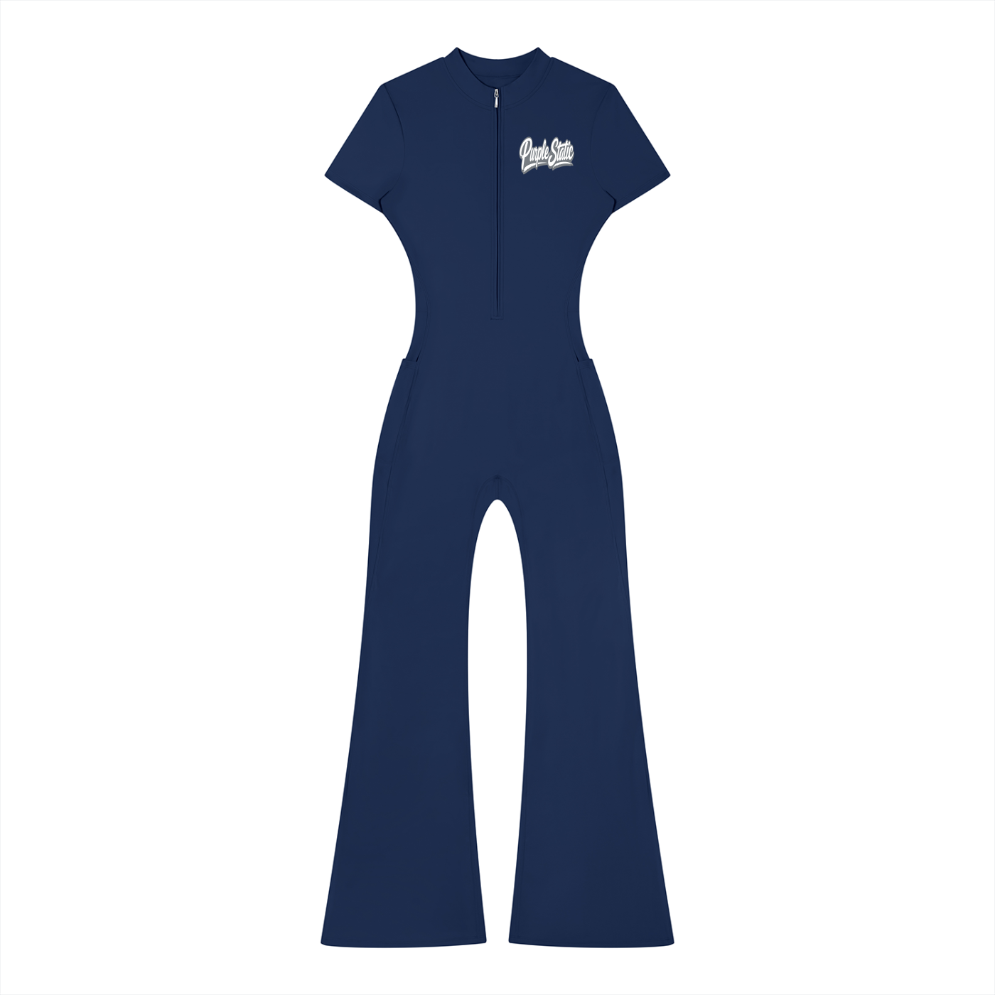 Women’s Tight Flared Leg Quarter-Zip Jumpsuit