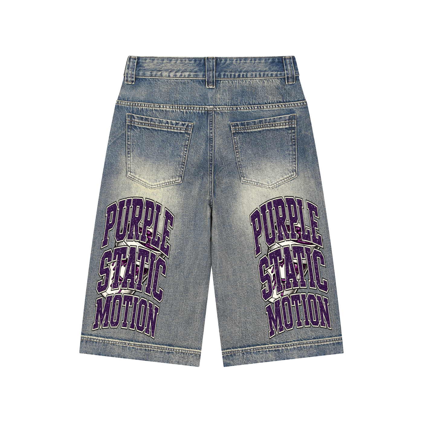 Vintage Wash Baggy Denim Shorts