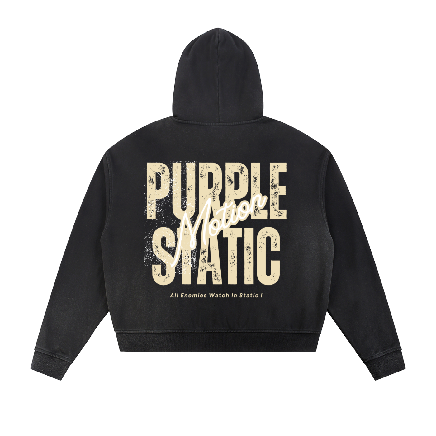Sun Fade Frayed Raw Edge Fleece Zip Hoodie